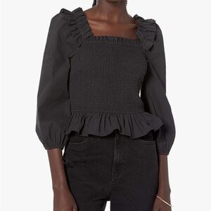 The Drop Women's Marisol Long-Sleeve Ruffle Smocked Top